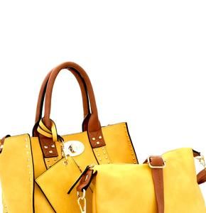 Turn-lock Studded 3 In 1 Tote Bag